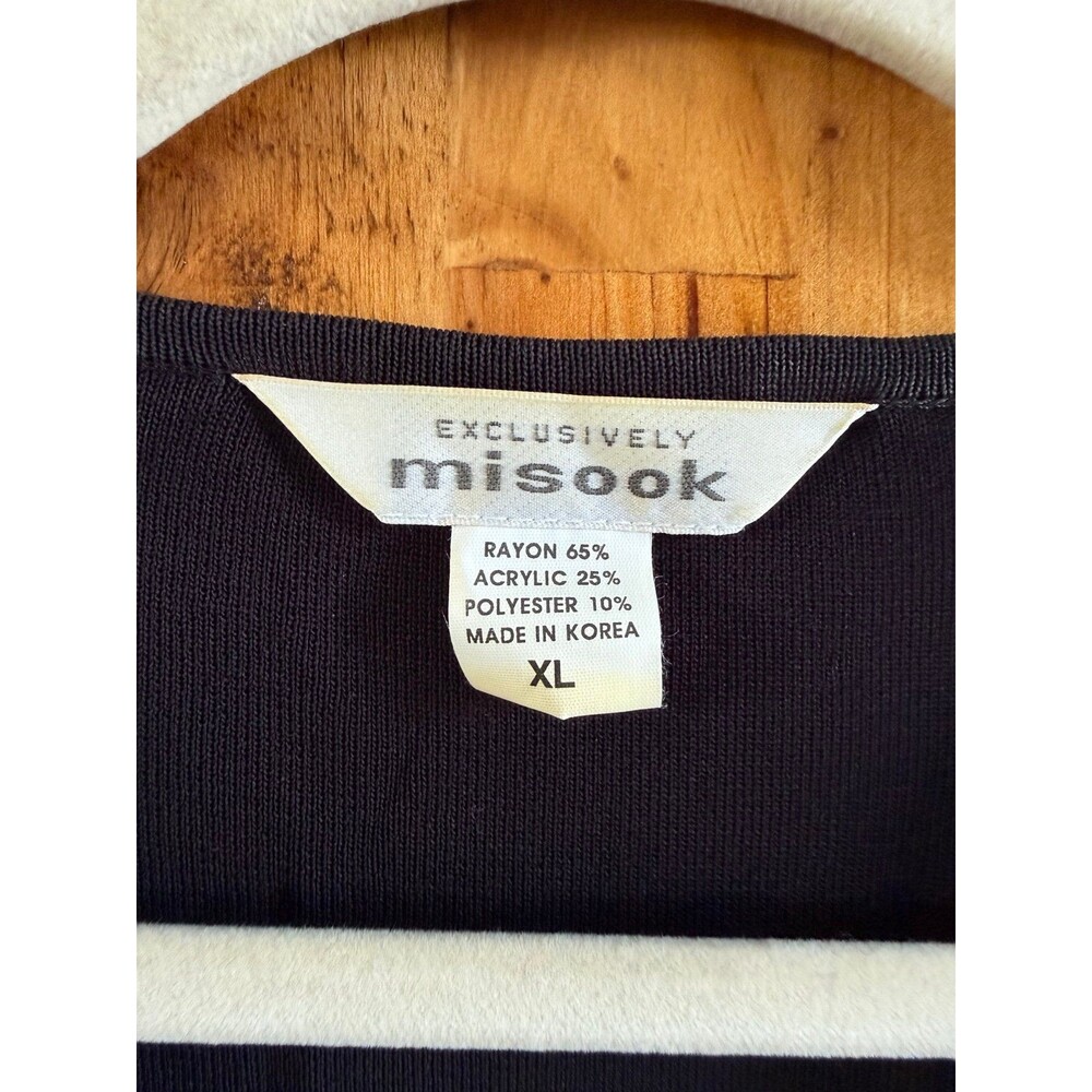 Vintage Misook V-Neck Tunic Sz. XL Black - Picture 3 of 5